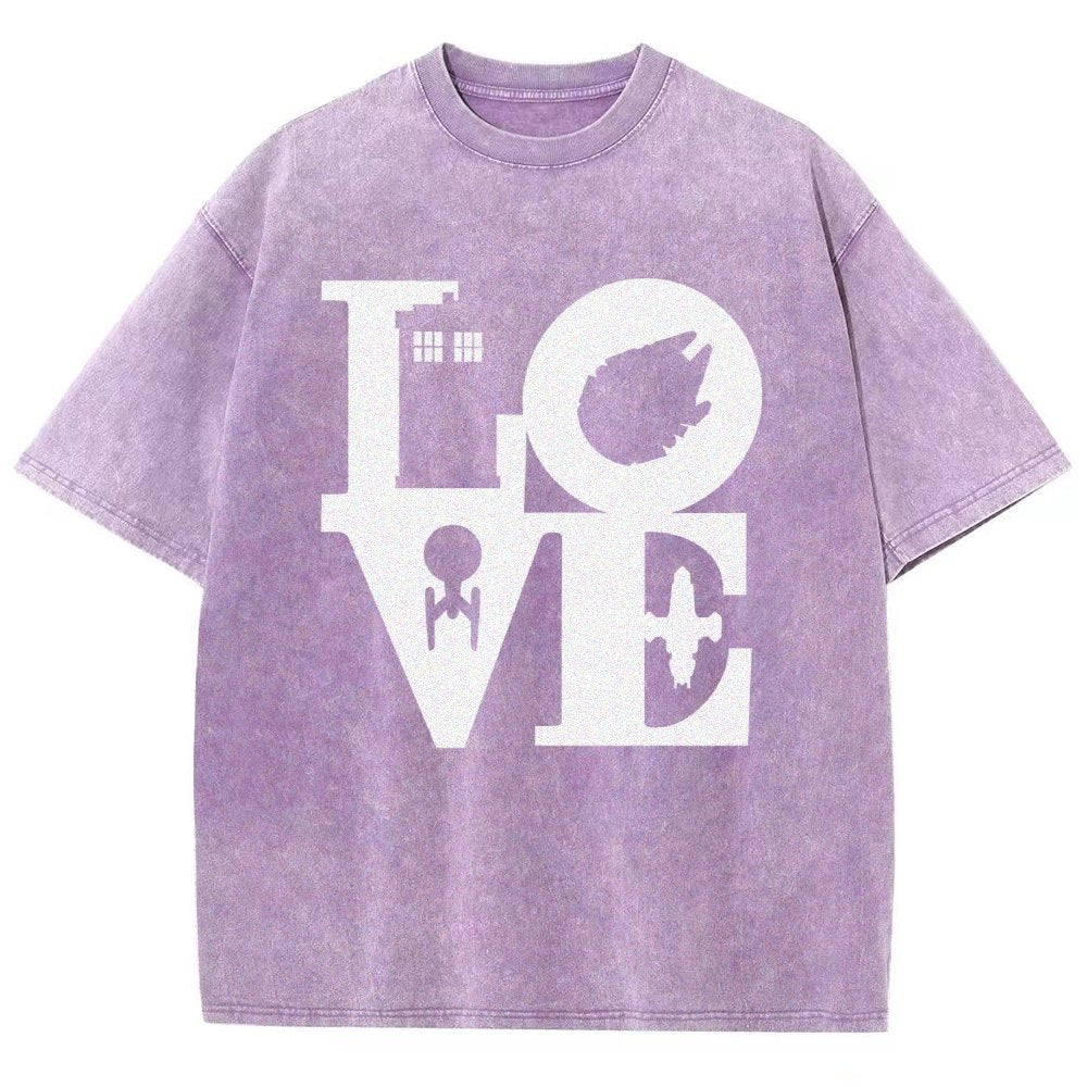 I Love SciFi Black Vintage Distressed T-shirt