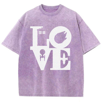 I Love SciFi Black Vintage Distressed T-shirt