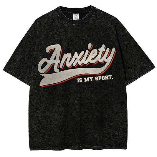 Anxiety Is My Sport Vintage Distressed T-shirt