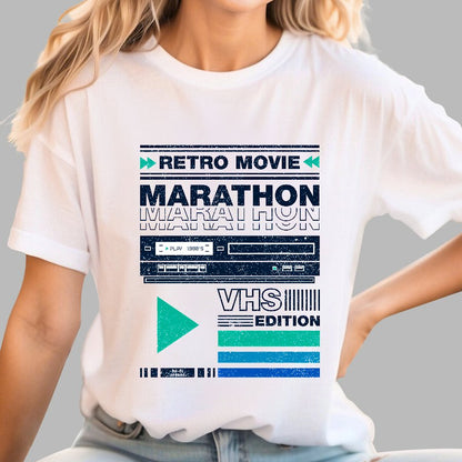 Retro Movie Marathon VHS Edition Geek T-Shirt