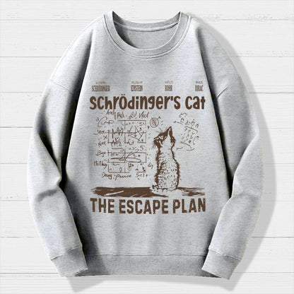 Schrodinger's Cat Escape Plan Interesting Physics Science Geek Cotton Sweatshirt