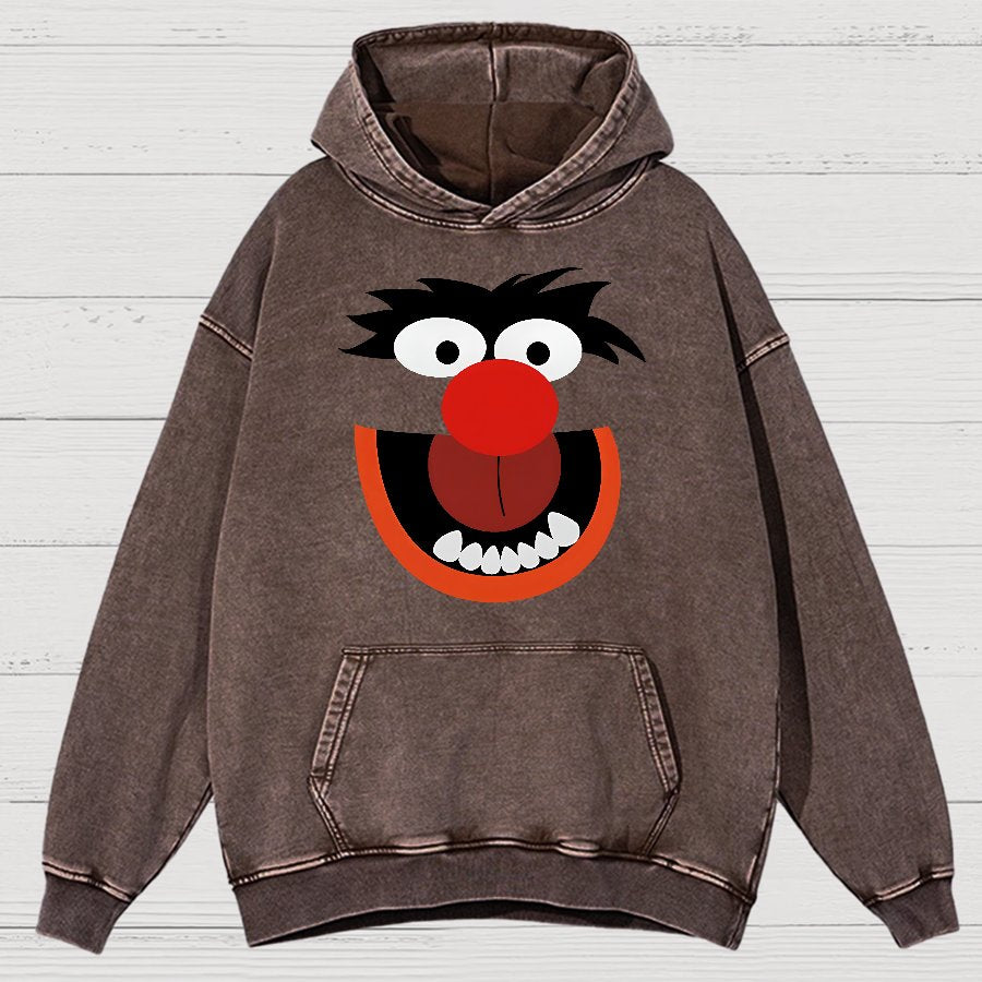 Retro Pop Culture Puppet Face Vintage Distressed Hoodie