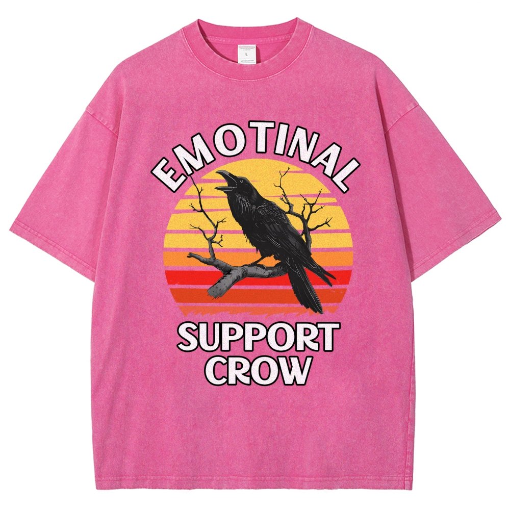Emotional Support Crow Vintage Distressed T-shirt