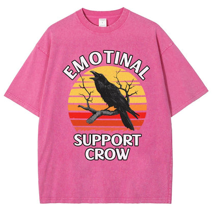 Emotional Support Crow Vintage Distressed T-shirt