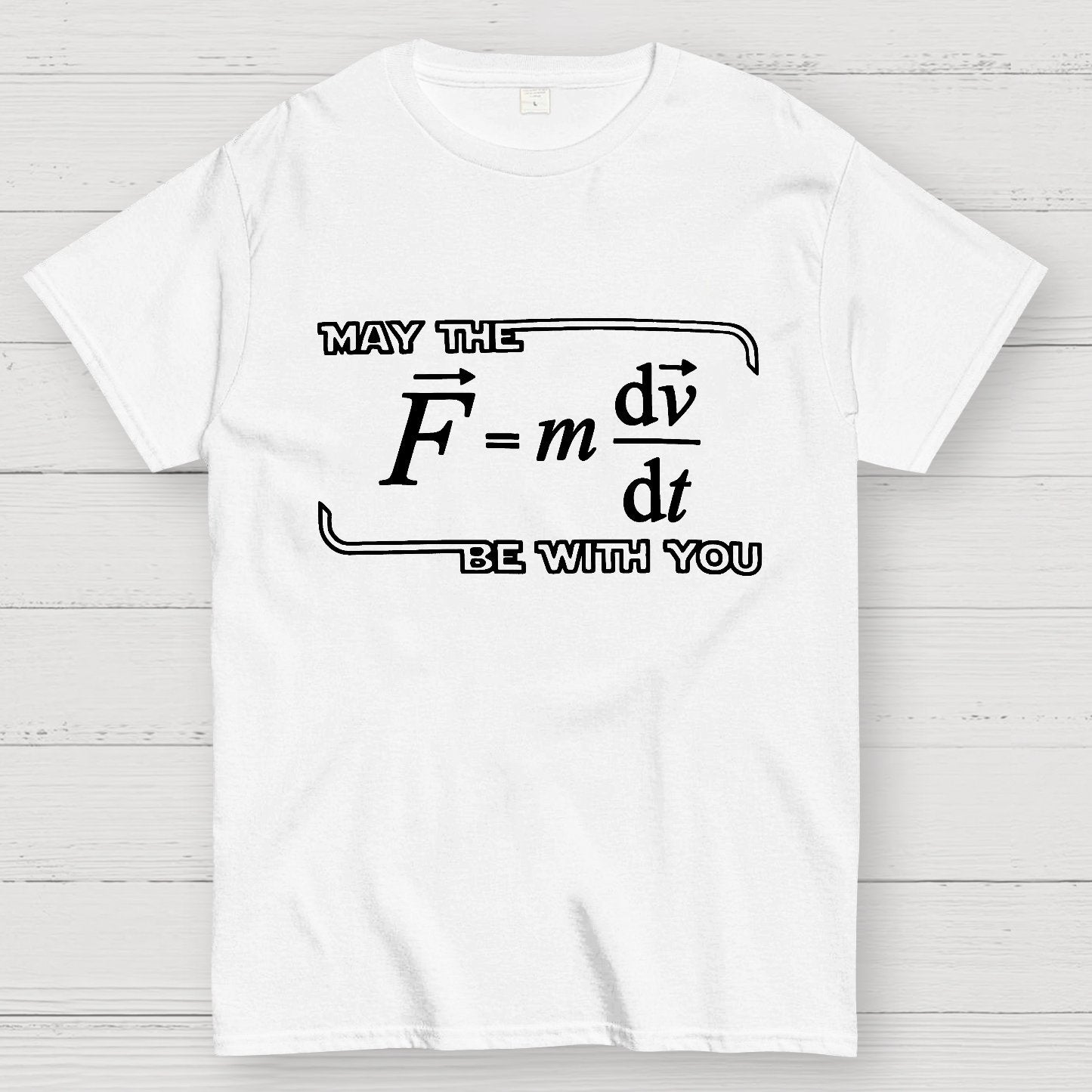 May The  F=m dv/dt  Be with You.Funny Physics Science Unisex Geek T-Shirt