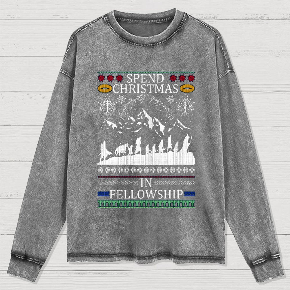 Spent Christmas in Group Washed Long Sleeve Tee