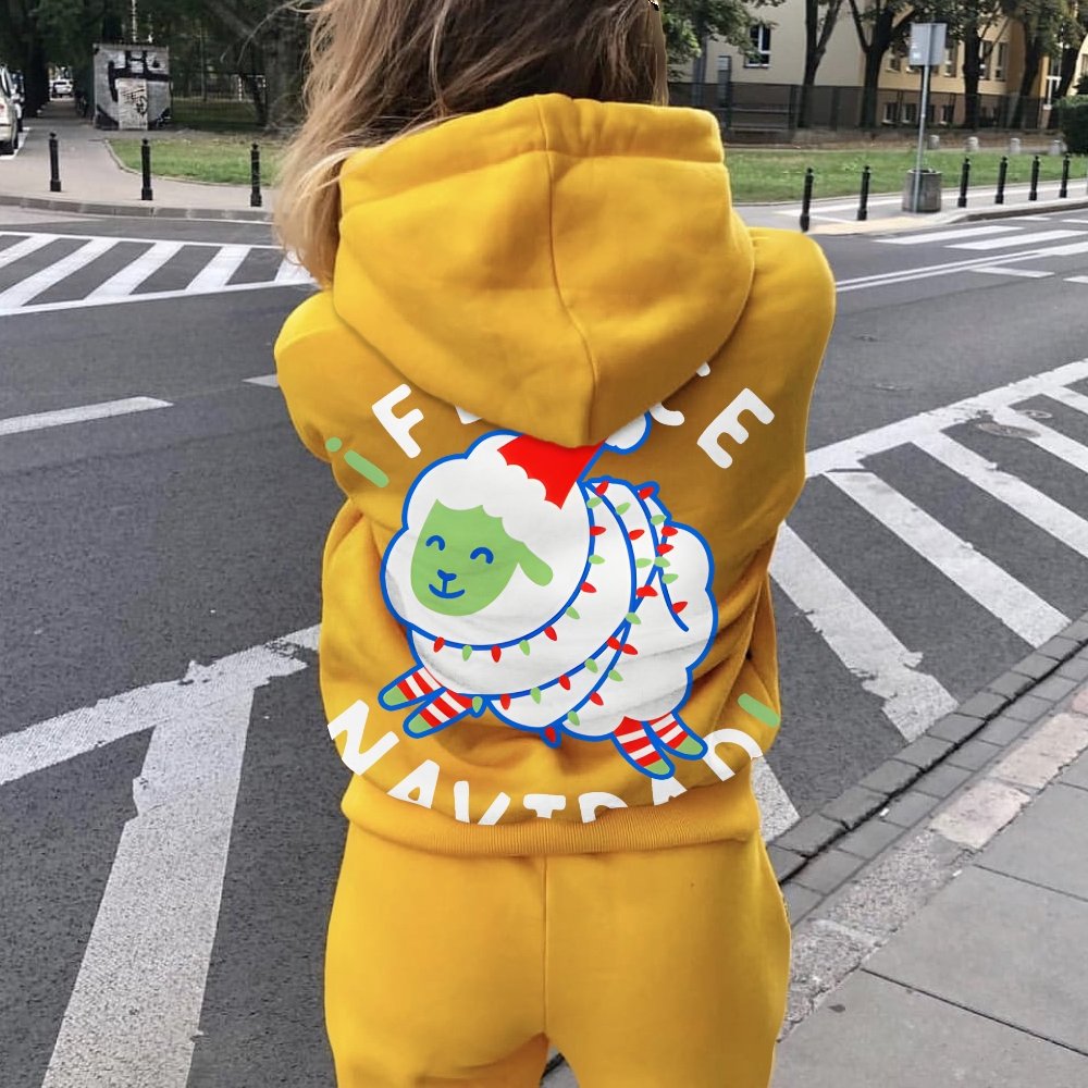 iFleece Navidad! Printed Back Cotton Hoodie