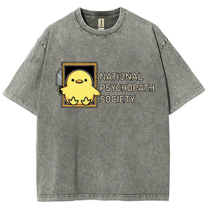 National Psychopath Sociaty Vintage Distressed T-shirt