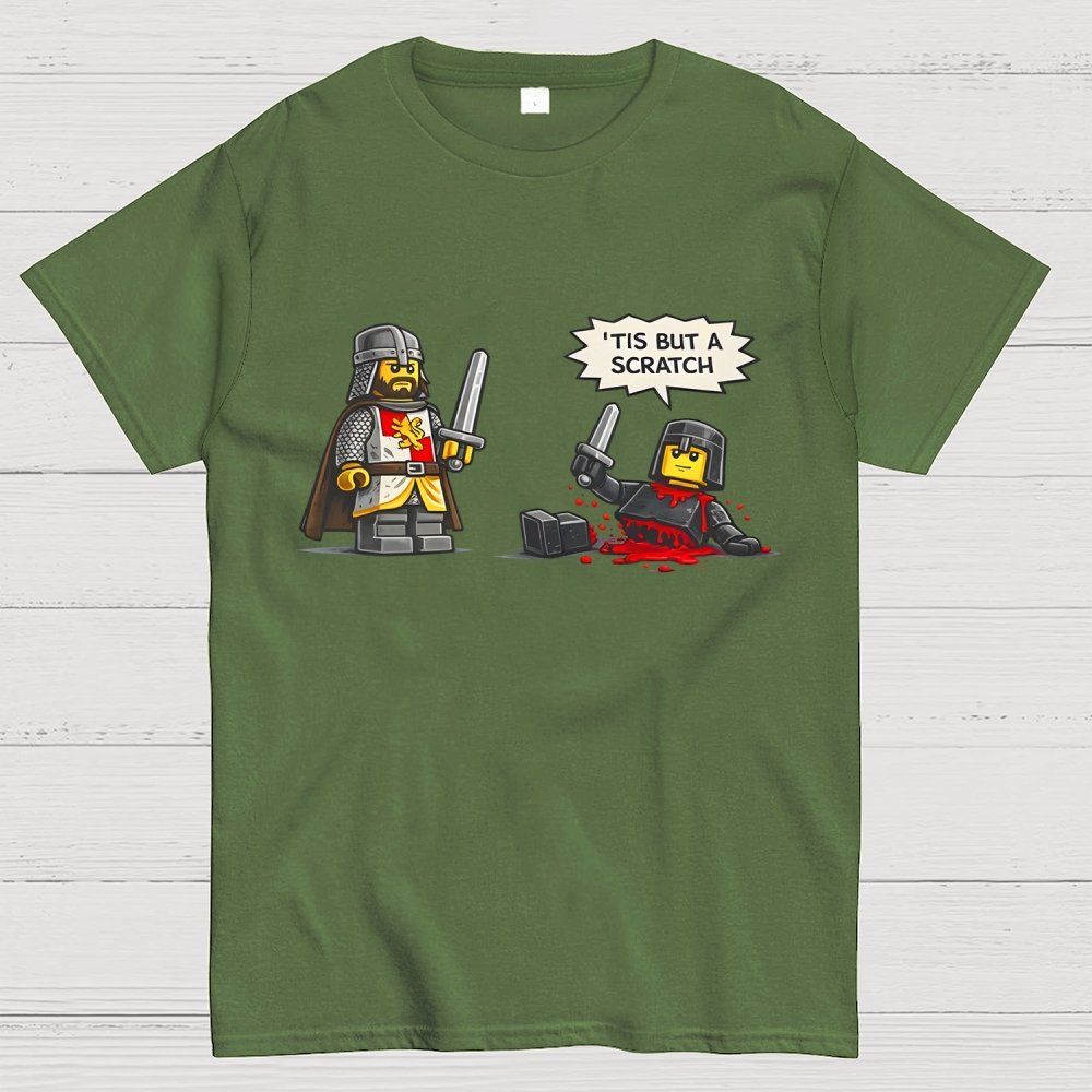 Tis But a Scratch  Fantasy Warrior Parody  Dark Humor Geek T-Shirt
