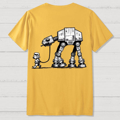 Galactic Robot Dog-Planetary Battles Front And Back Printing Geek T-Shirt