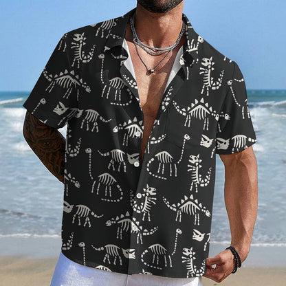 Dinosaur skeleton pattern Geek Hawaiian Shirt