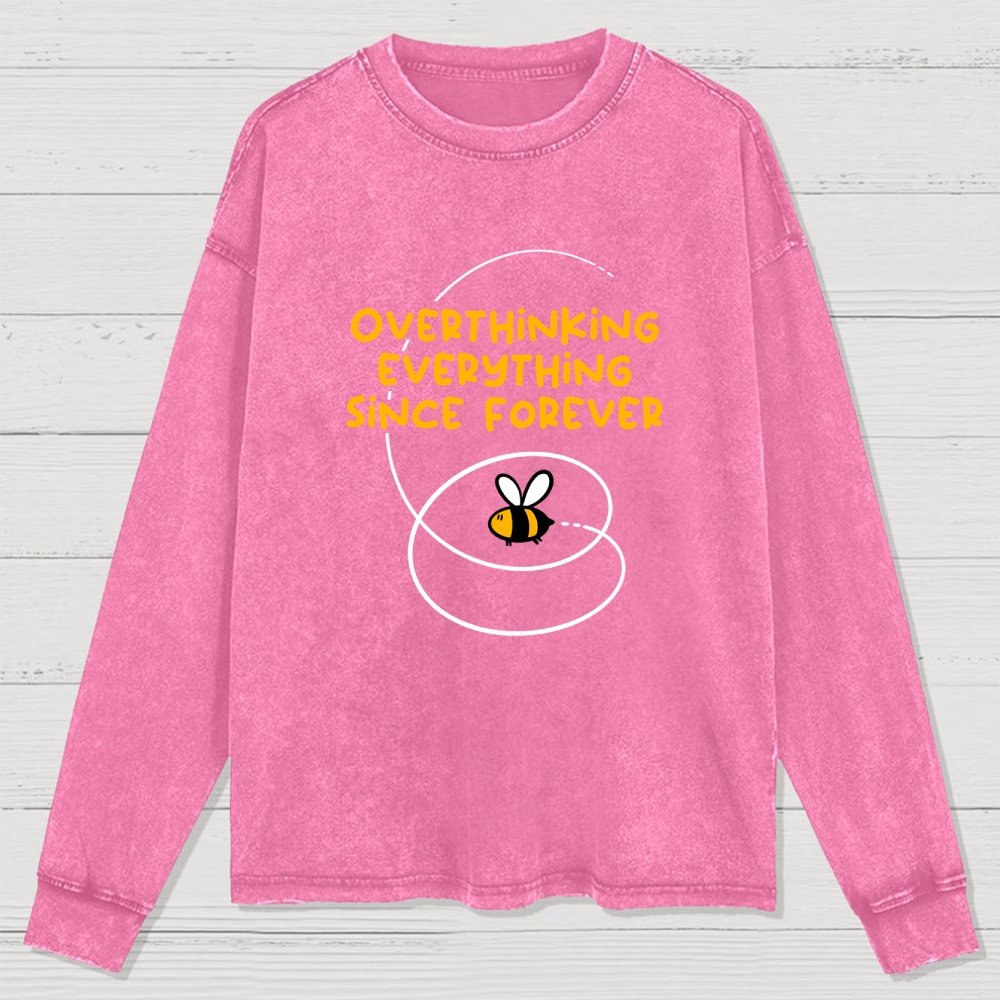 Overthinker Bee Washed Long Sleeve Tee