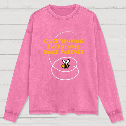 Overthinker Bee Washed Long Sleeve Tee