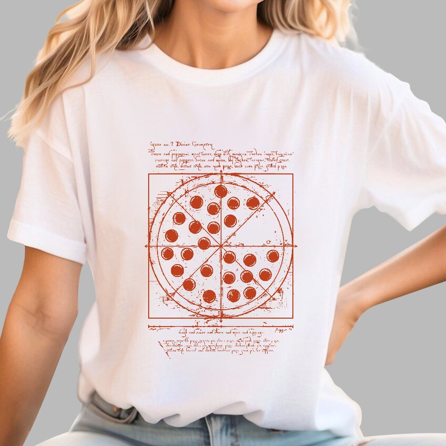Vitruvian Pizza Geek T-Shirt