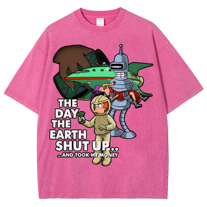 The day the earth shut up... Vintage Distressed T-shirt