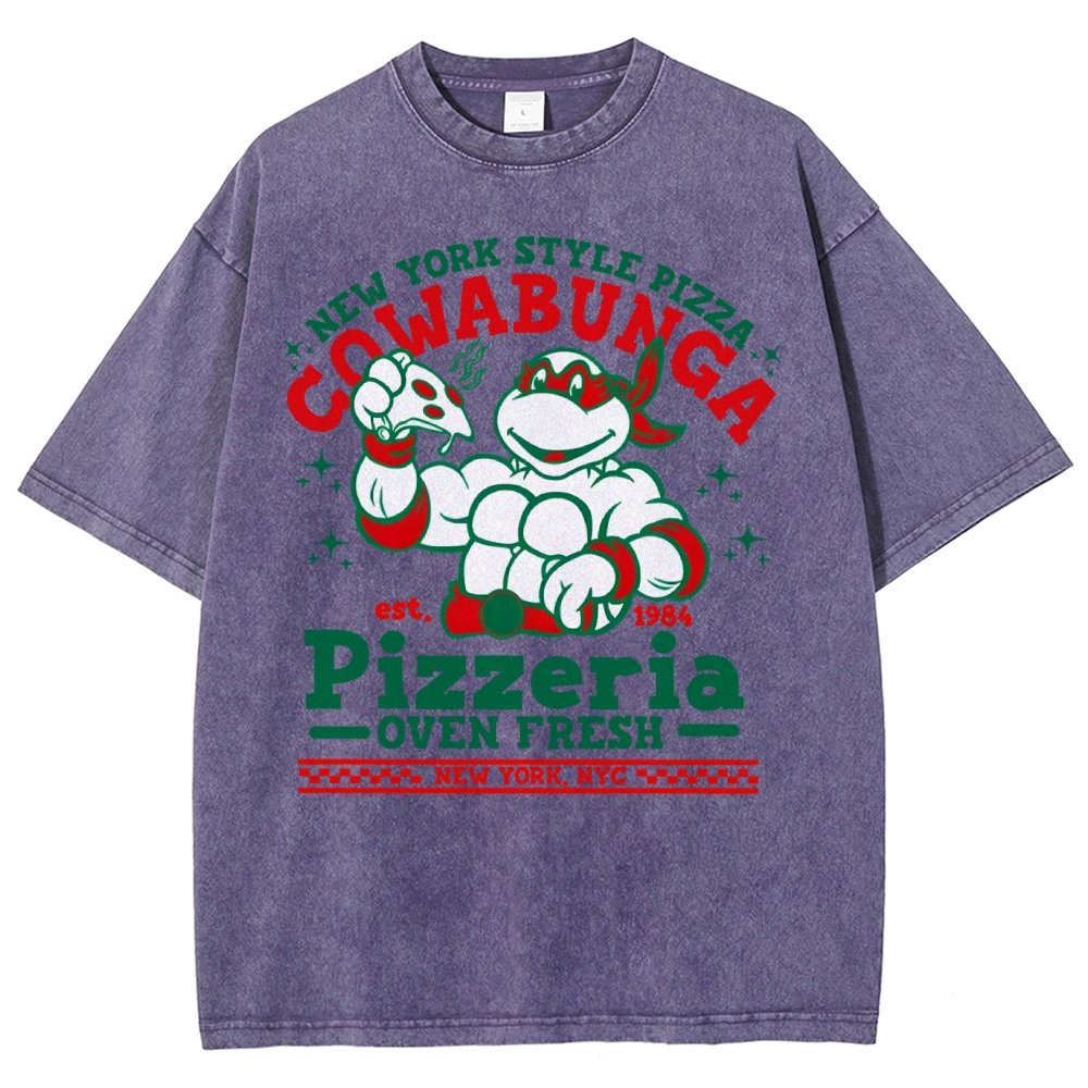 Cowabunga Pizzeria Pi Day Vintage Distressed T-shirt