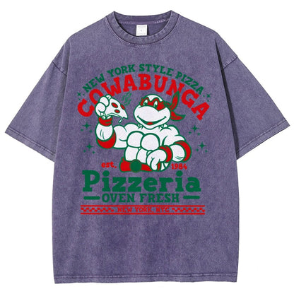 Cowabunga Pizzeria Pi Day Vintage Distressed T-shirt