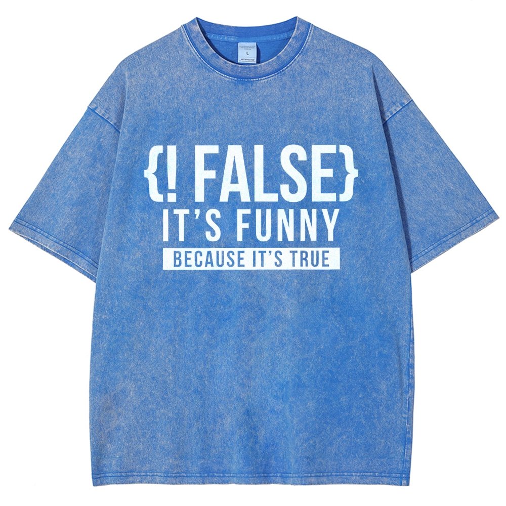 !False Programmer Coding Code Coder Vintage Distressed T-shirt