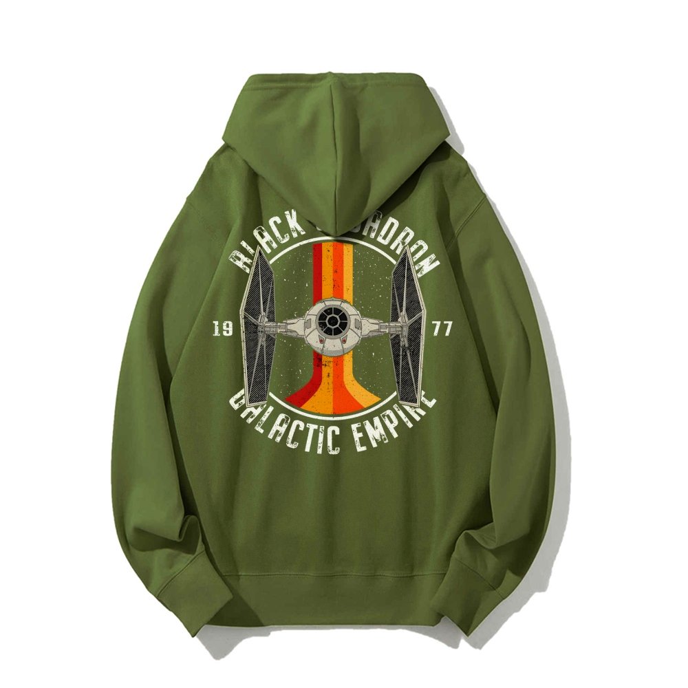 Vintage Squadron Printed Back Unisex Cotton Hoodie