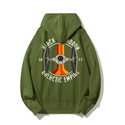Vintage Squadron Printed Back Unisex Cotton Hoodie
