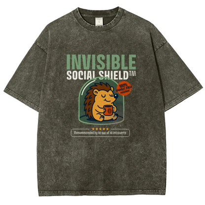 Invisible Social Shield Vintage Distressed T-shirt