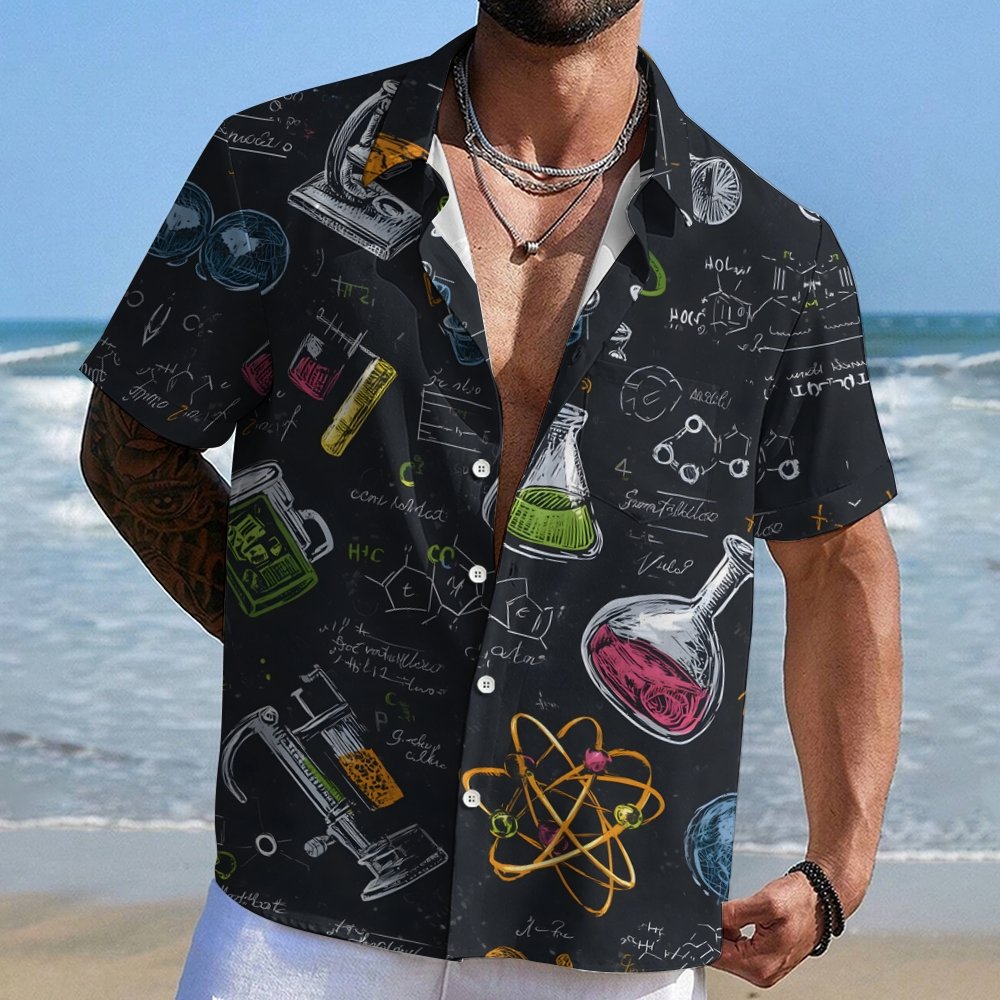 Chemical formula diagram Geek Hawaiian Shirt