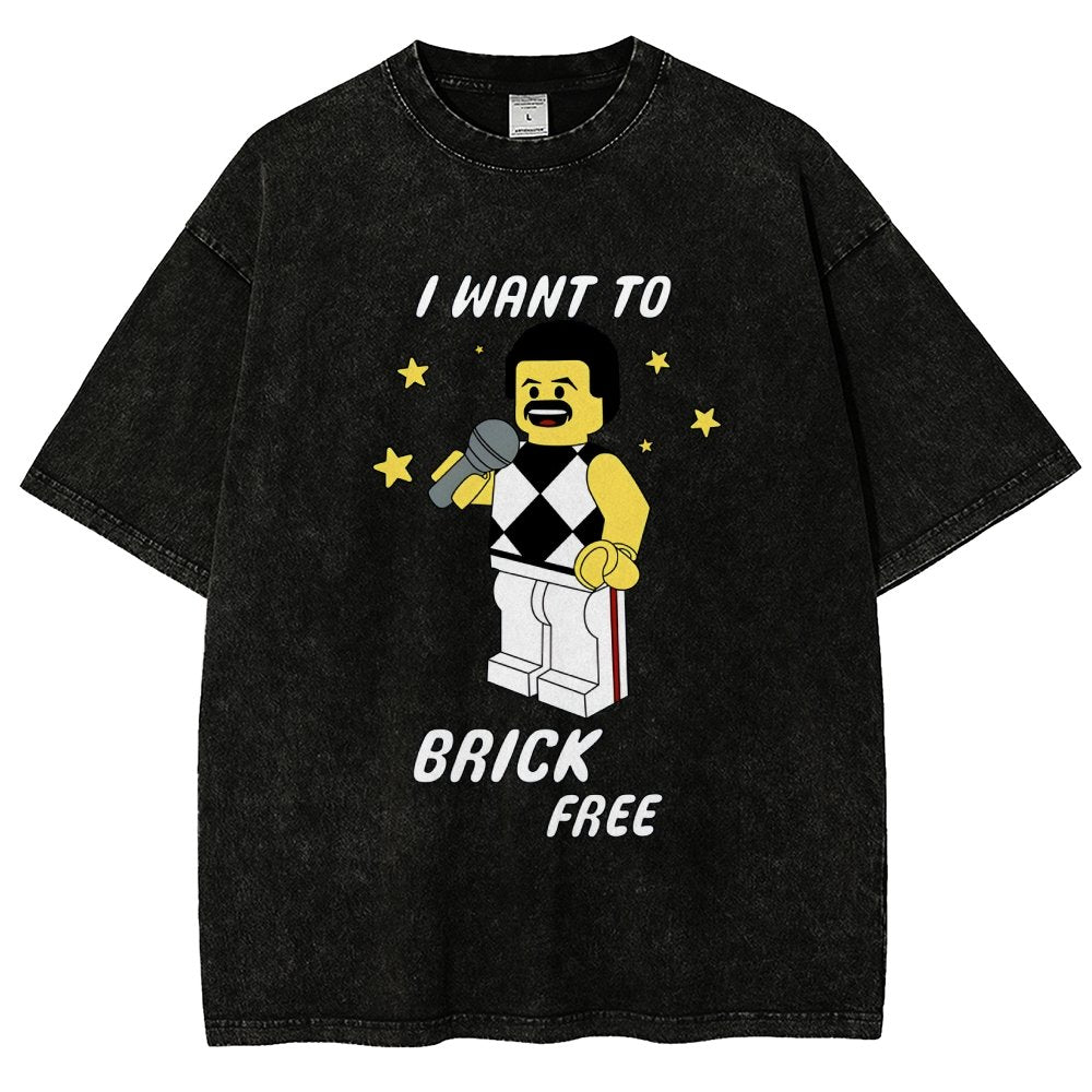 I Want To Brick Free Vintage Distressed T-shirt