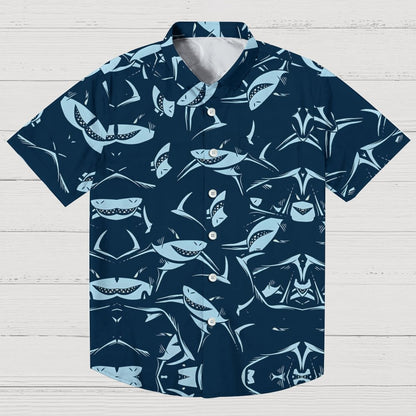 Shark Art Printed Geek Hawaiian Shirt