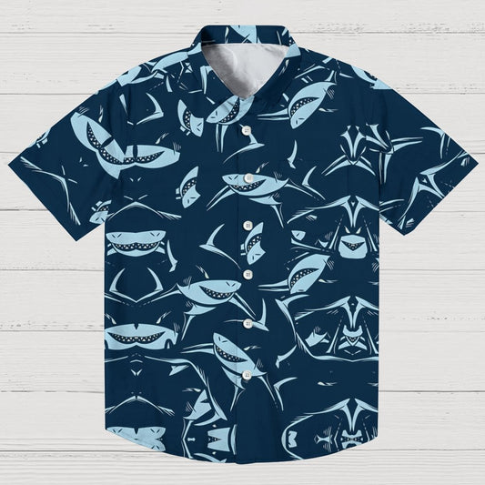 Shark Art Printed Geek Hawaiian Shirt