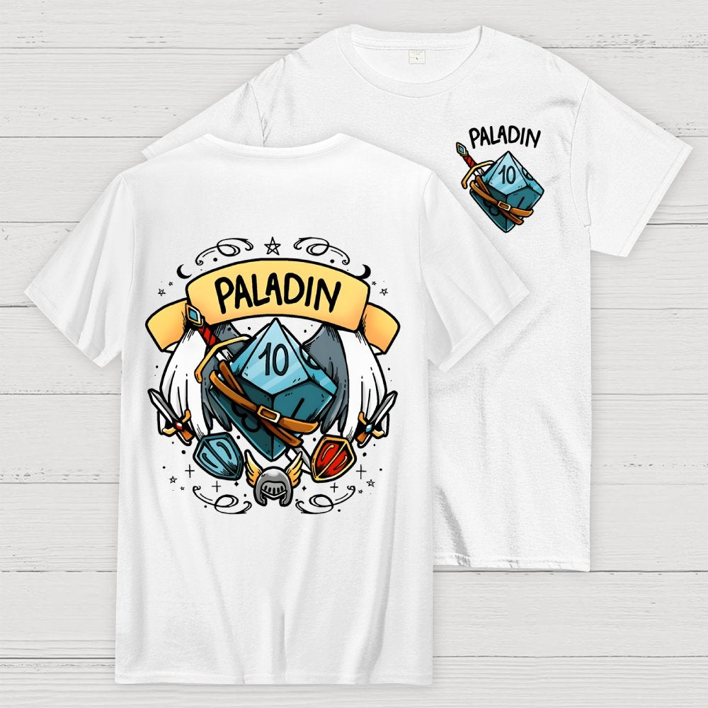 Paladin Dice Front And Back Printing Geek T-Shirt