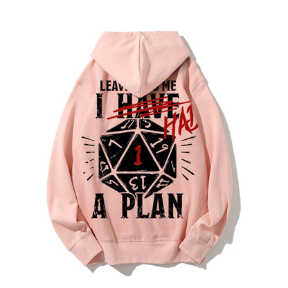 I Had A Plan Nerdy Printed Back Cotton Hoodie