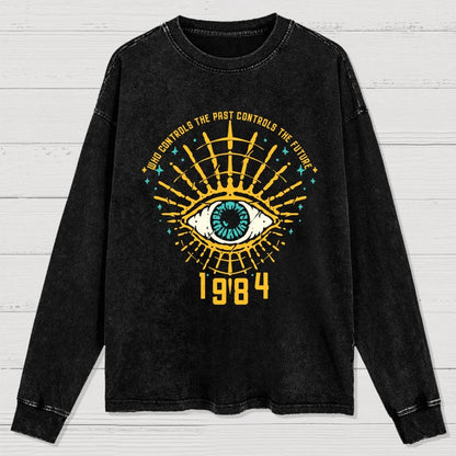 1984 George Orwell Control The Future Washed Long Sleeve Tee