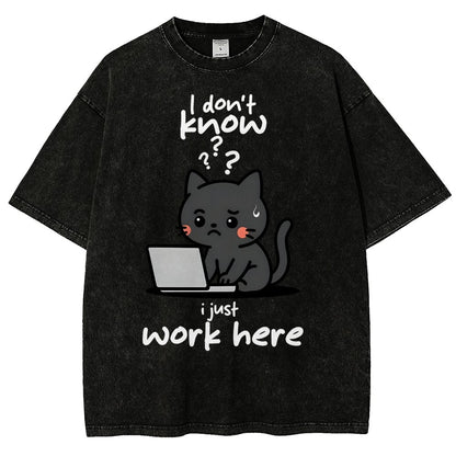 I Just Work Here Vintage Distressed T-shirt