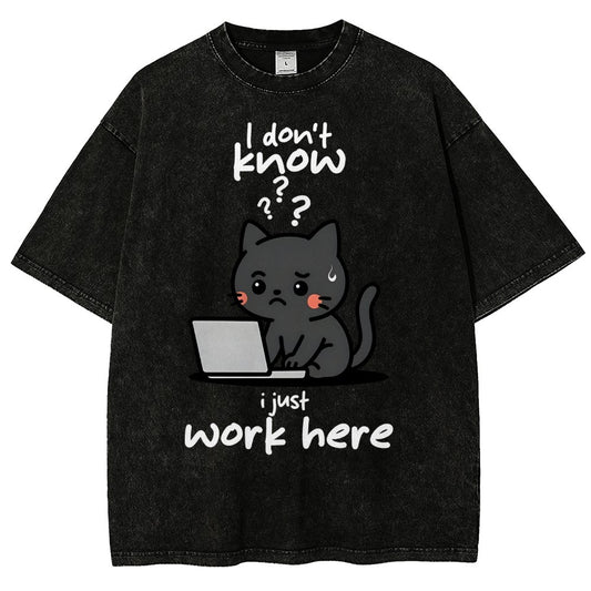 I Just Work Here Vintage Distressed T-shirt