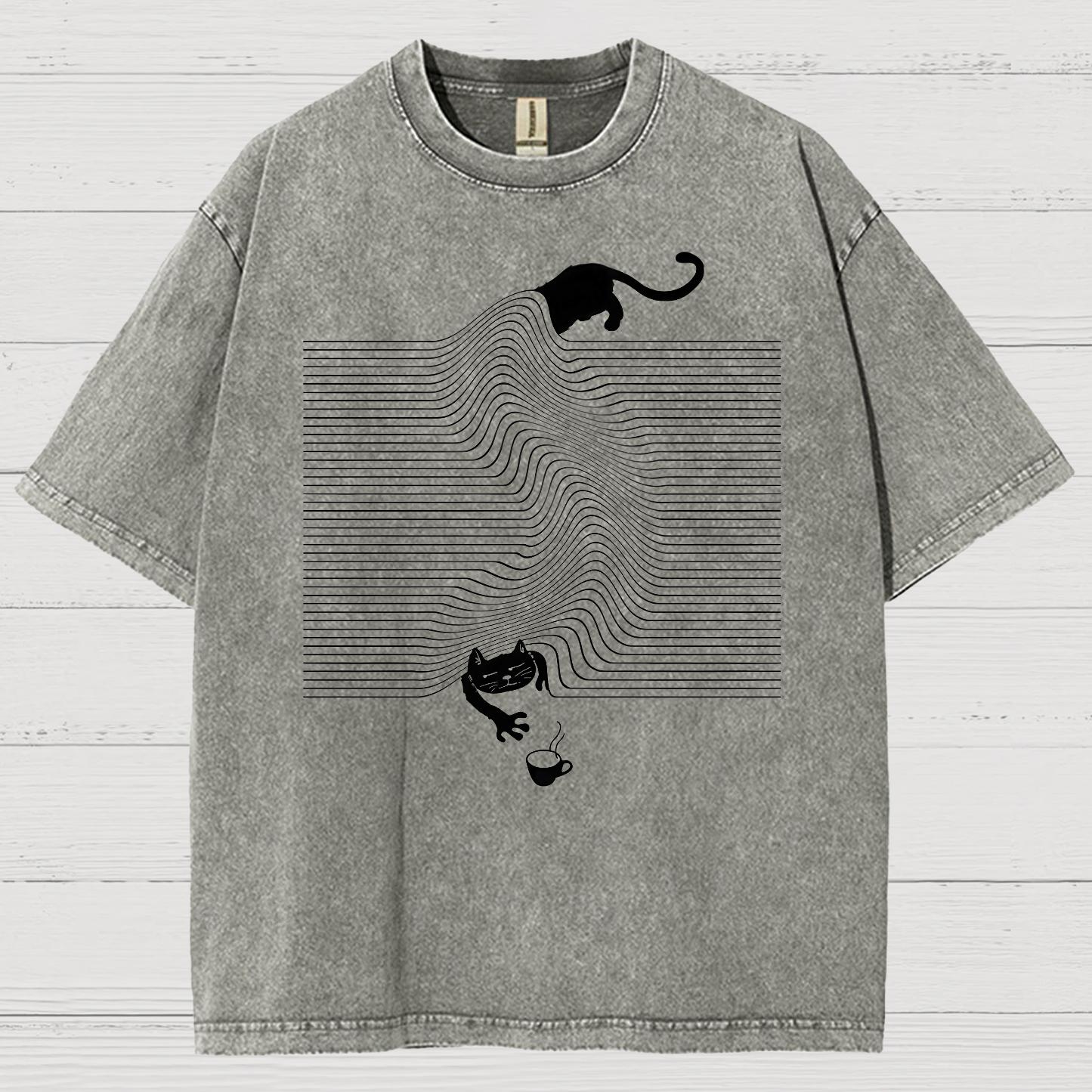 Funny Cat Vintage Distressed T-shirt