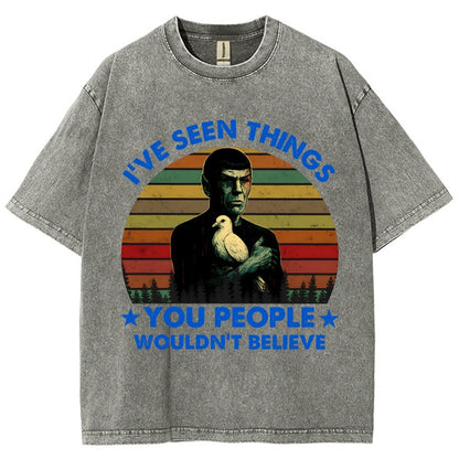 I've Seen Things Sci-Fi Quote Mashup Vintage Distressed T-shirt