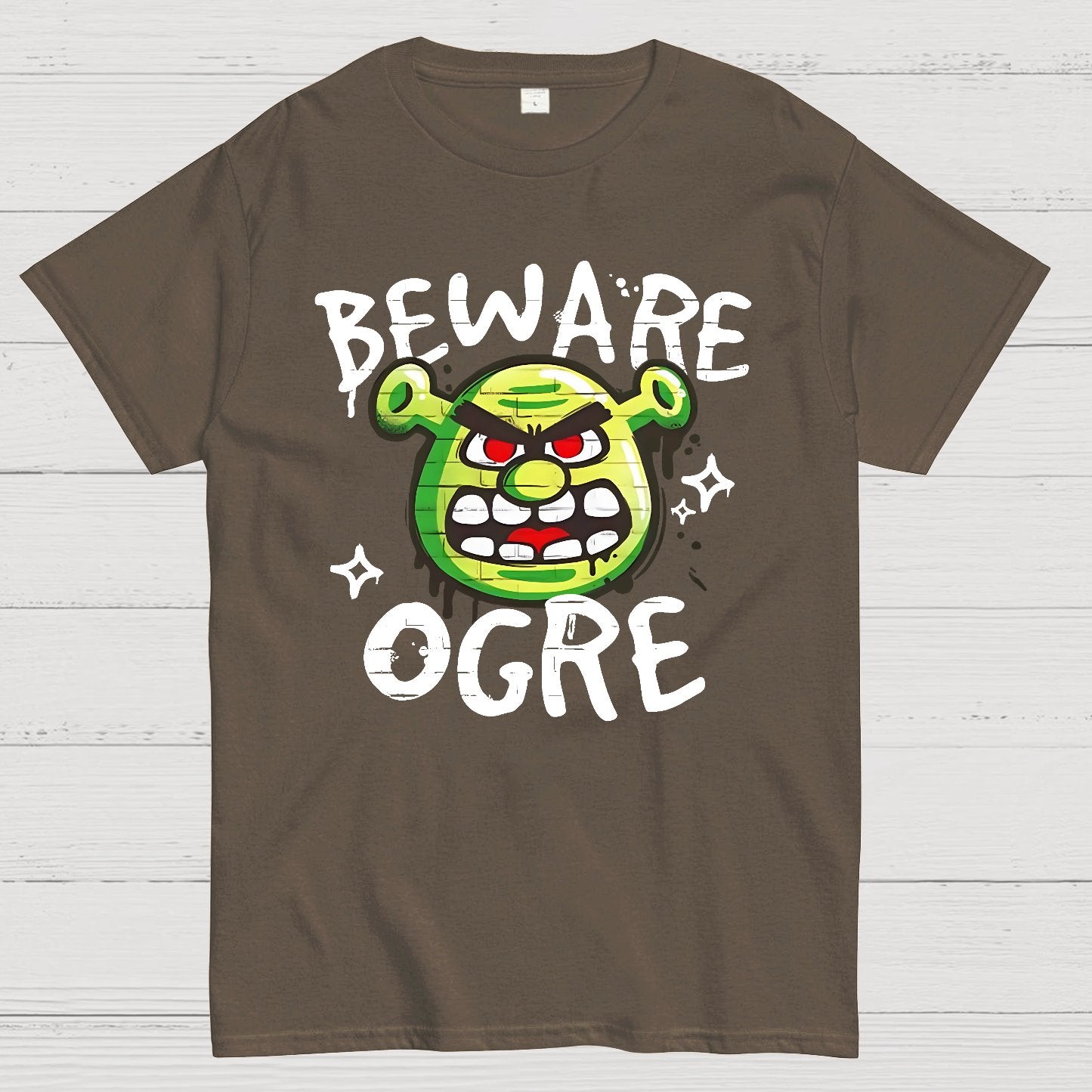 Beware Ogre Graffiti Geek T-Shirt