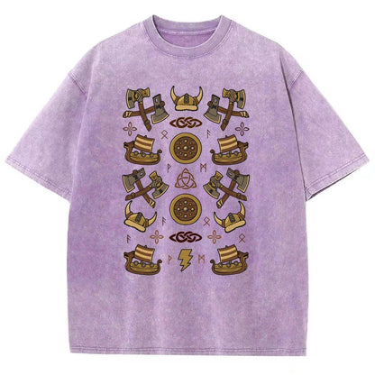 Fantasy Vikings Vintage Distressed T-shirt