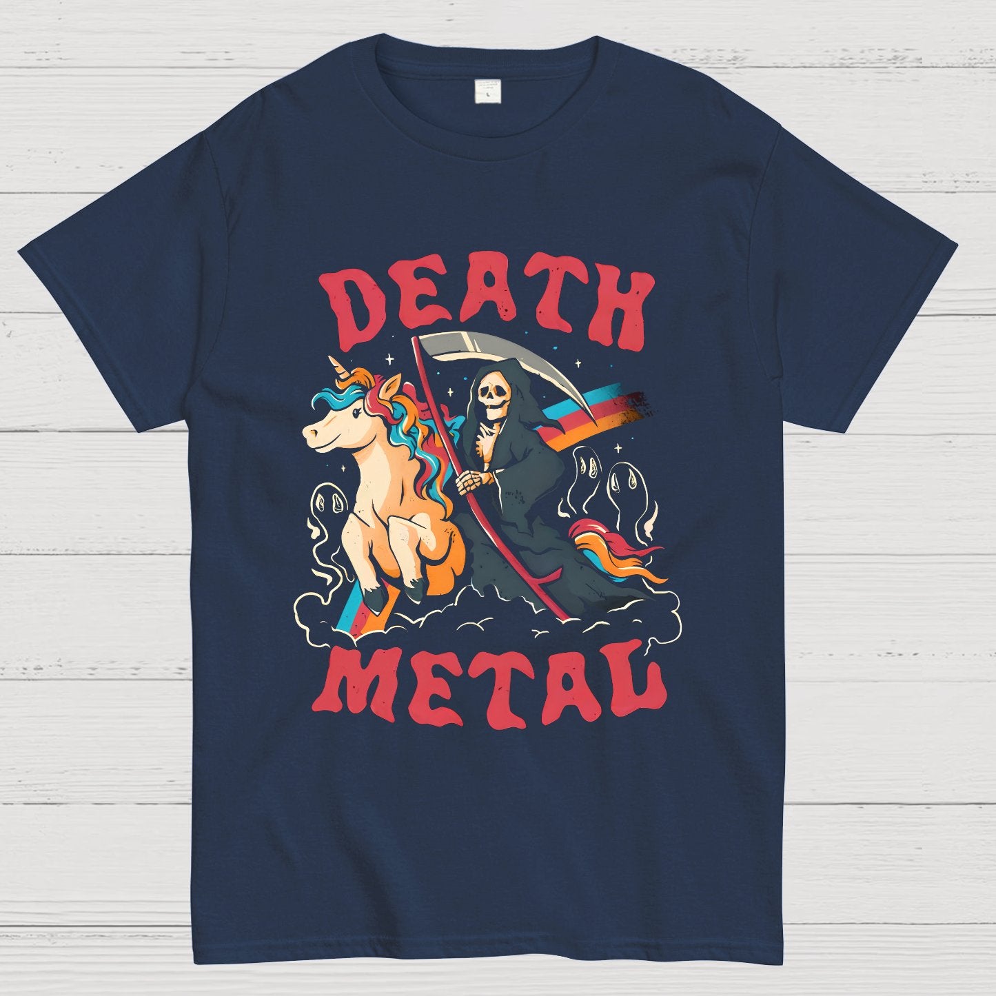 Death Metal - Cute Evil Skull Unicorn Geek T-Shirt