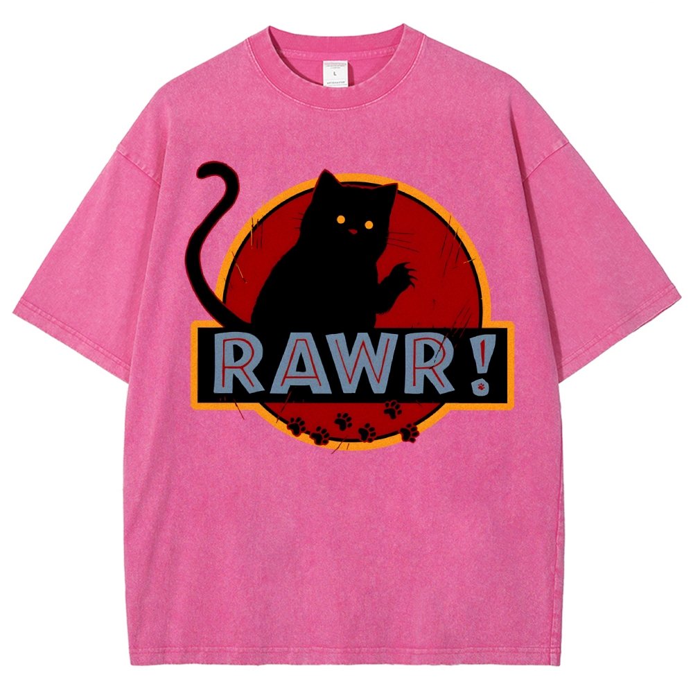Rawr！Vintage Distressed T-shirt