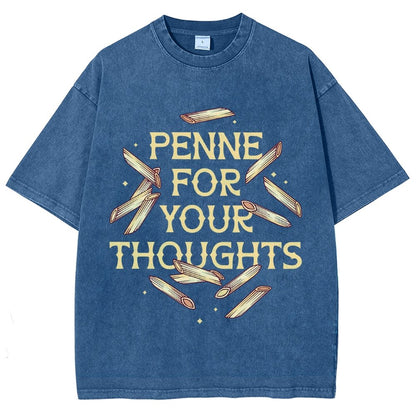 Penne For Your Thoughts Vintage Distressed T-shirt