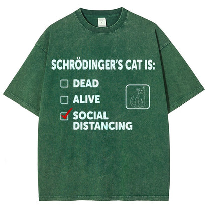 Schrodinger's Social Distancing Vintage Distressed T-shirt