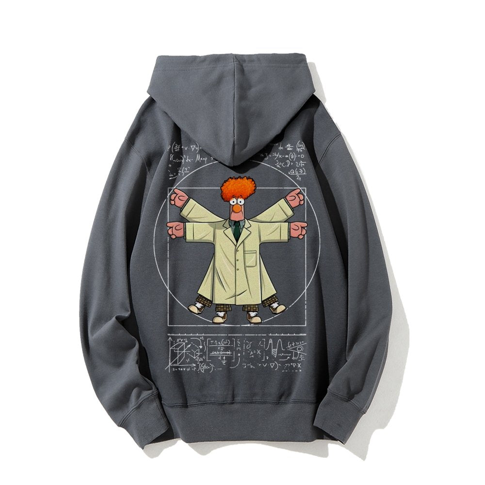 Vitruvian Puppet Printed Back Unisex Cotton Hoodie