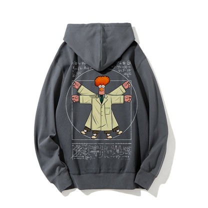 Vitruvian Puppet Printed Back Unisex Cotton Hoodie