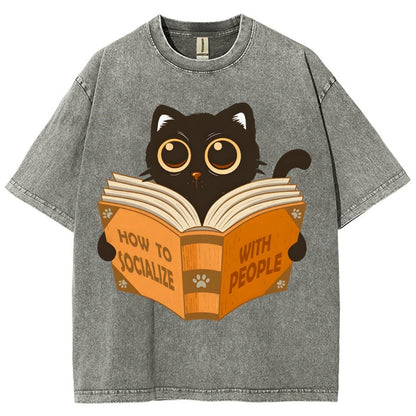 How to socialise with people Vintage Distressed T-shirt