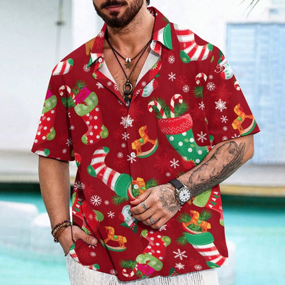 Merry Christmas Pattern Print Geeky Shirt