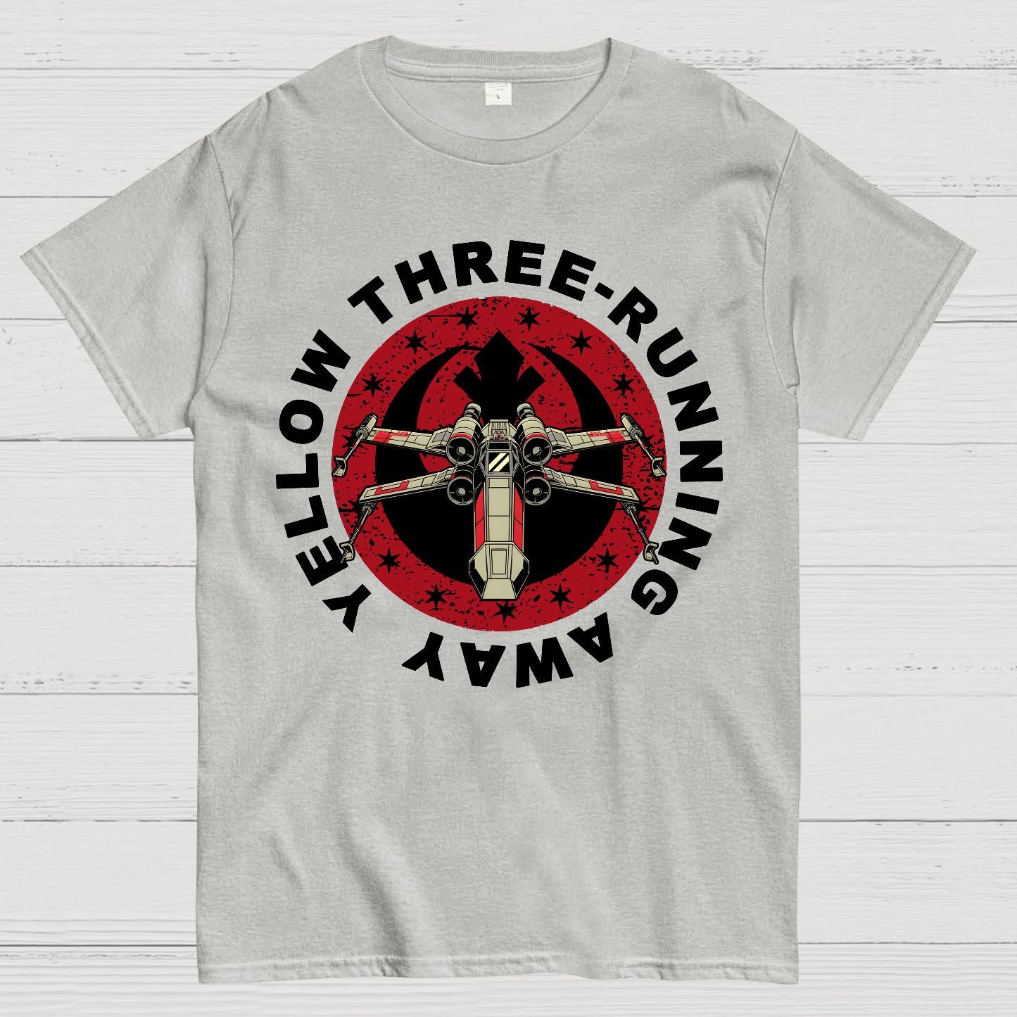Yellow Three-Sprinting Away Geek T-Shirt