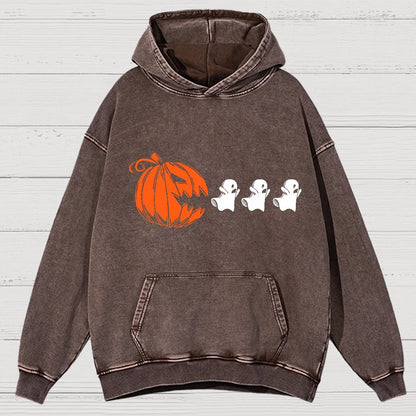Funny Halloween Ghost  Vintage Distressed Hoodie