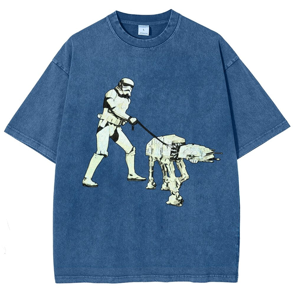 Empire Robot Dog-Planet Battles Vintage Distressed T-shirt