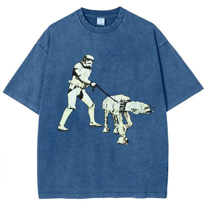 Empire Robot Dog-Planet Battles Vintage Distressed T-shirt